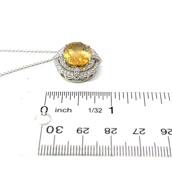Natural Citrine Diamond Necklace 14k Gold 11.93 TCW Certified $5,950 409156 - Picture 9 of 11